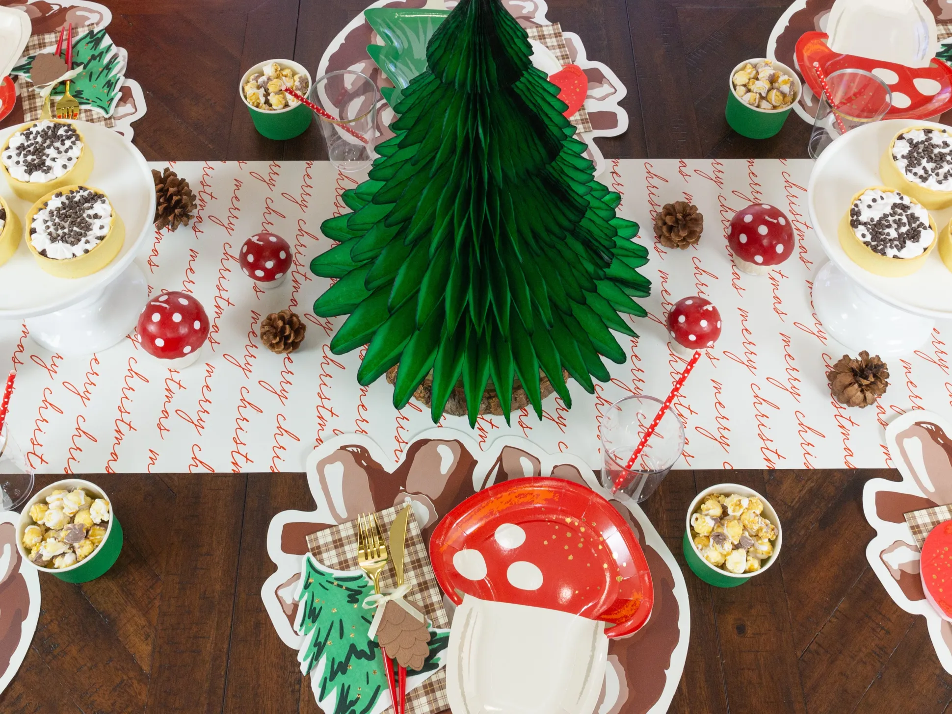 Dark Green Christmas Tree Honeycomb Paper Centerpiece 17in