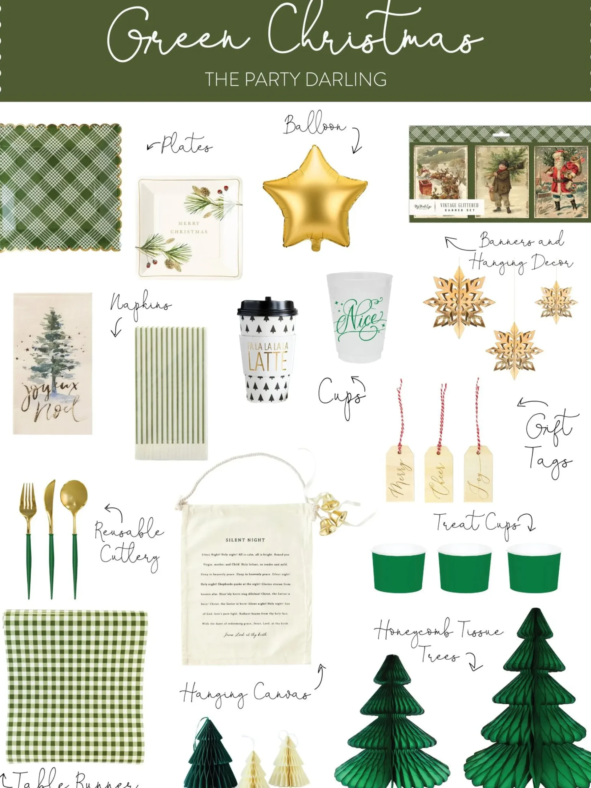 Dark Green Christmas Tree Honeycomb Paper Centerpiece 12in