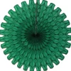 Dark Green Tissue Paper Fan 18in
