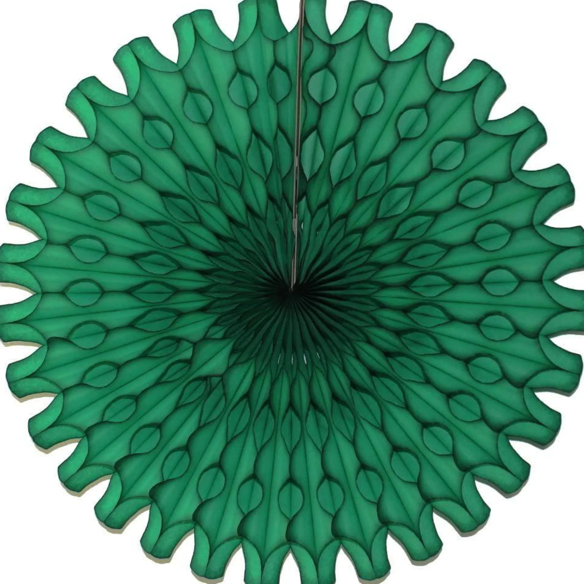 Dark Green Tissue Paper Fan 18in