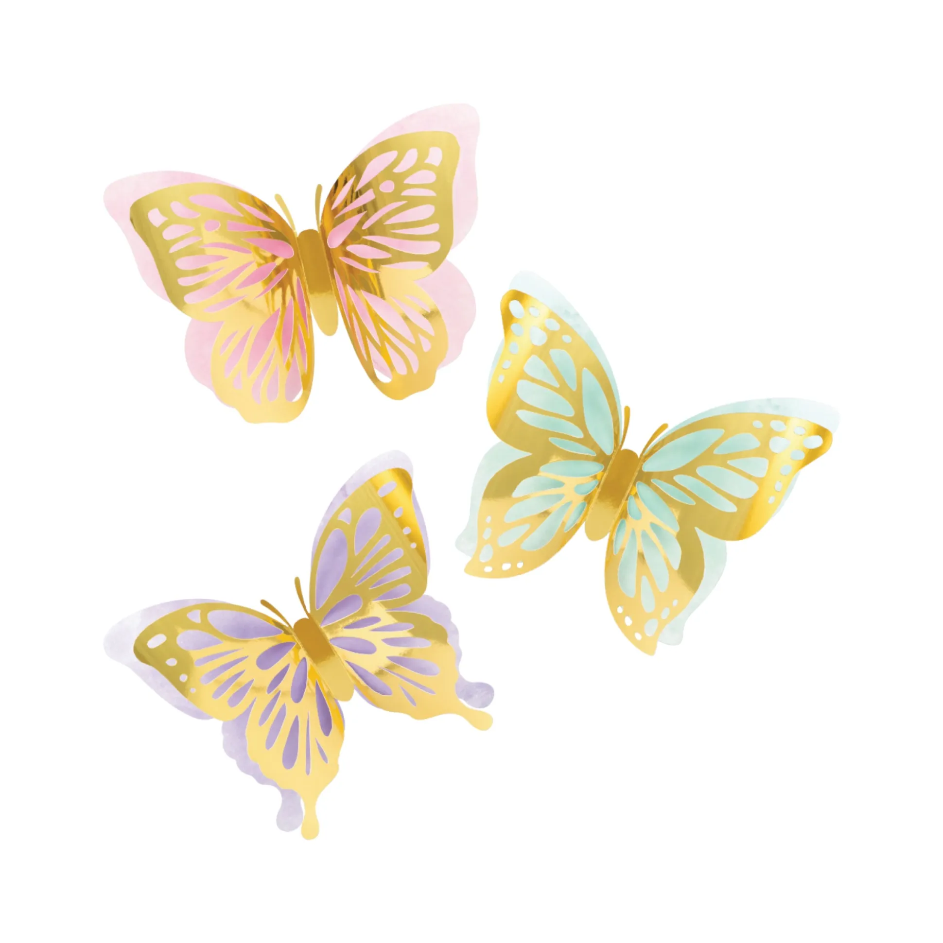 3D Butterfly Wall Cutouts 3ct