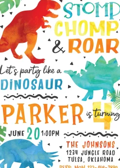 Dino-Mite Birthday Party Invitation