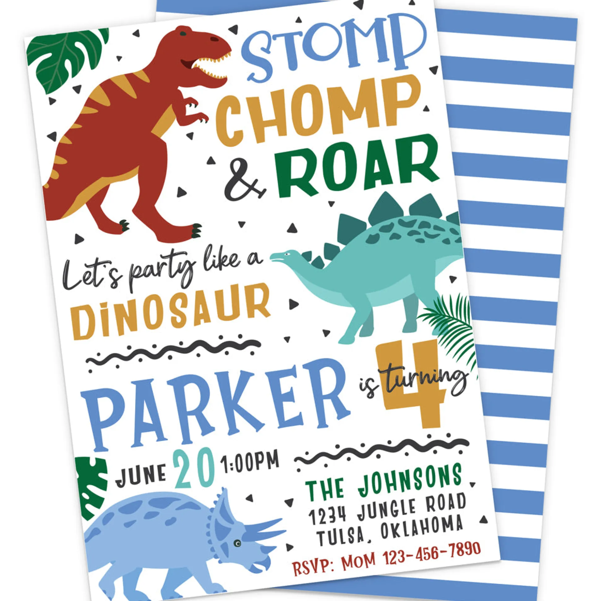 Dinosaur Kingdom Birthday Party Invitation