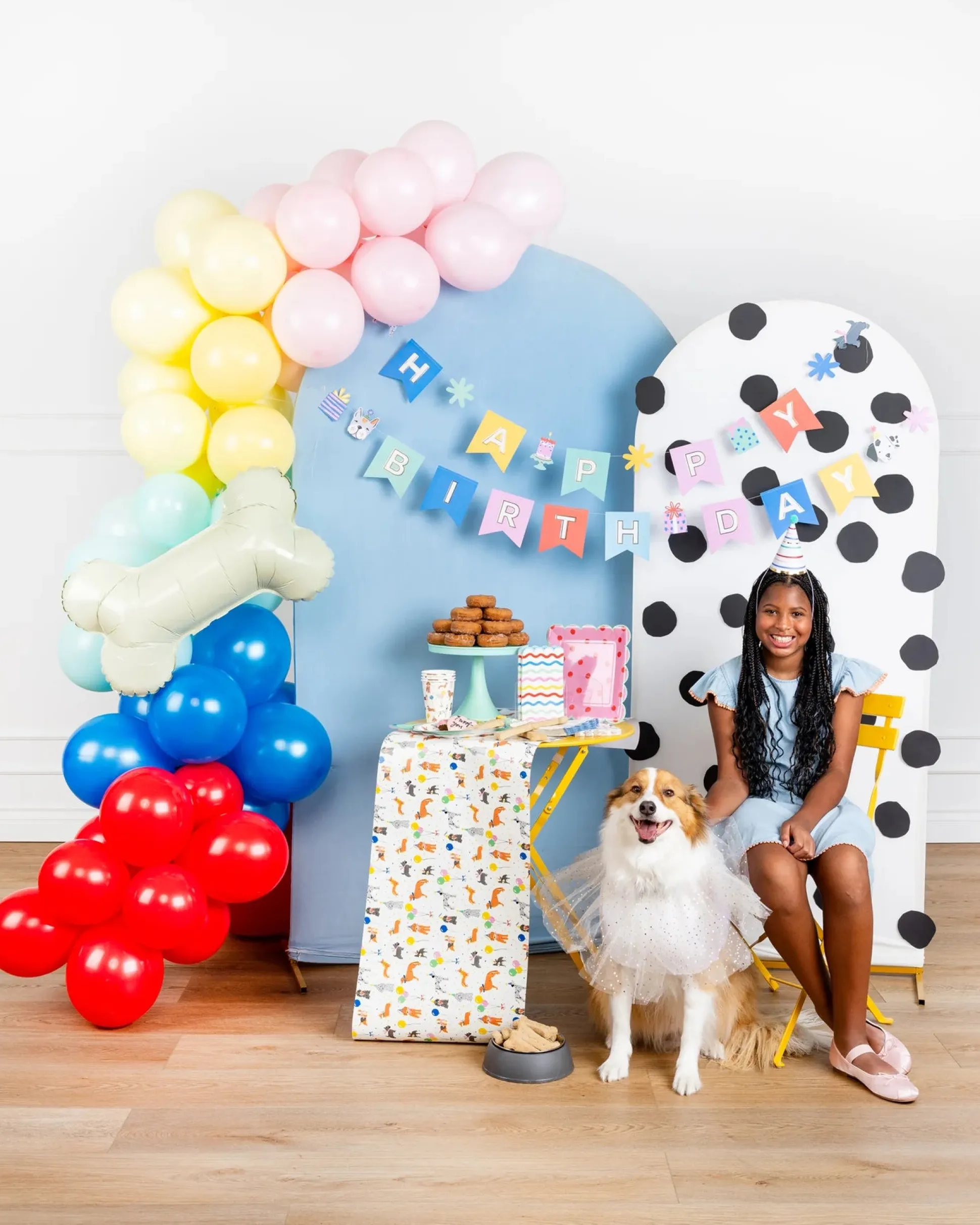 Dog Birthday Party Paper Table Runner 10ft