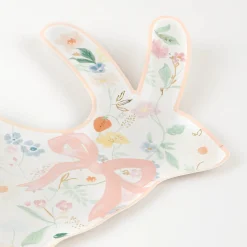 Elegant Floral Bunny Lunch Plates 8ct