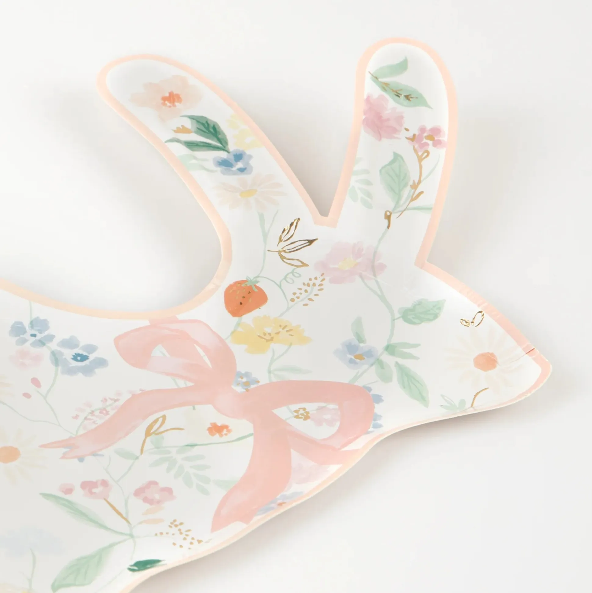 Elegant Floral Bunny Lunch Plates 8ct