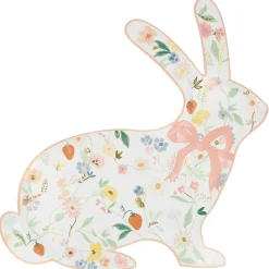 Elegant Floral Bunny Lunch Plates 8ct
