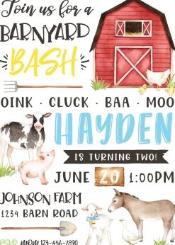 Farm Birthday Party Invitation