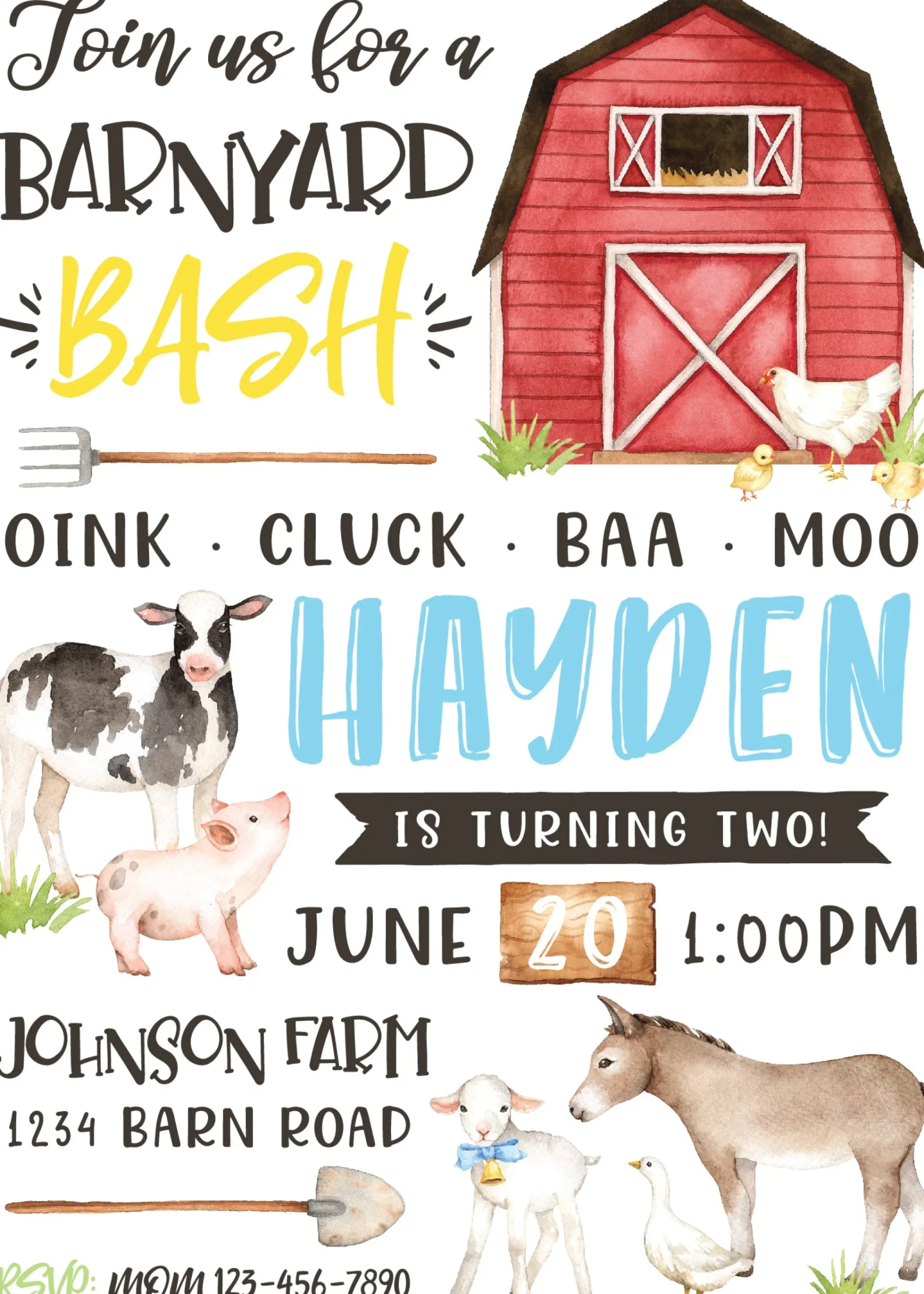 Farm Birthday Party Invitation