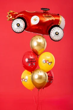 Fast Race Car 1st Birthday Balloons 6ct