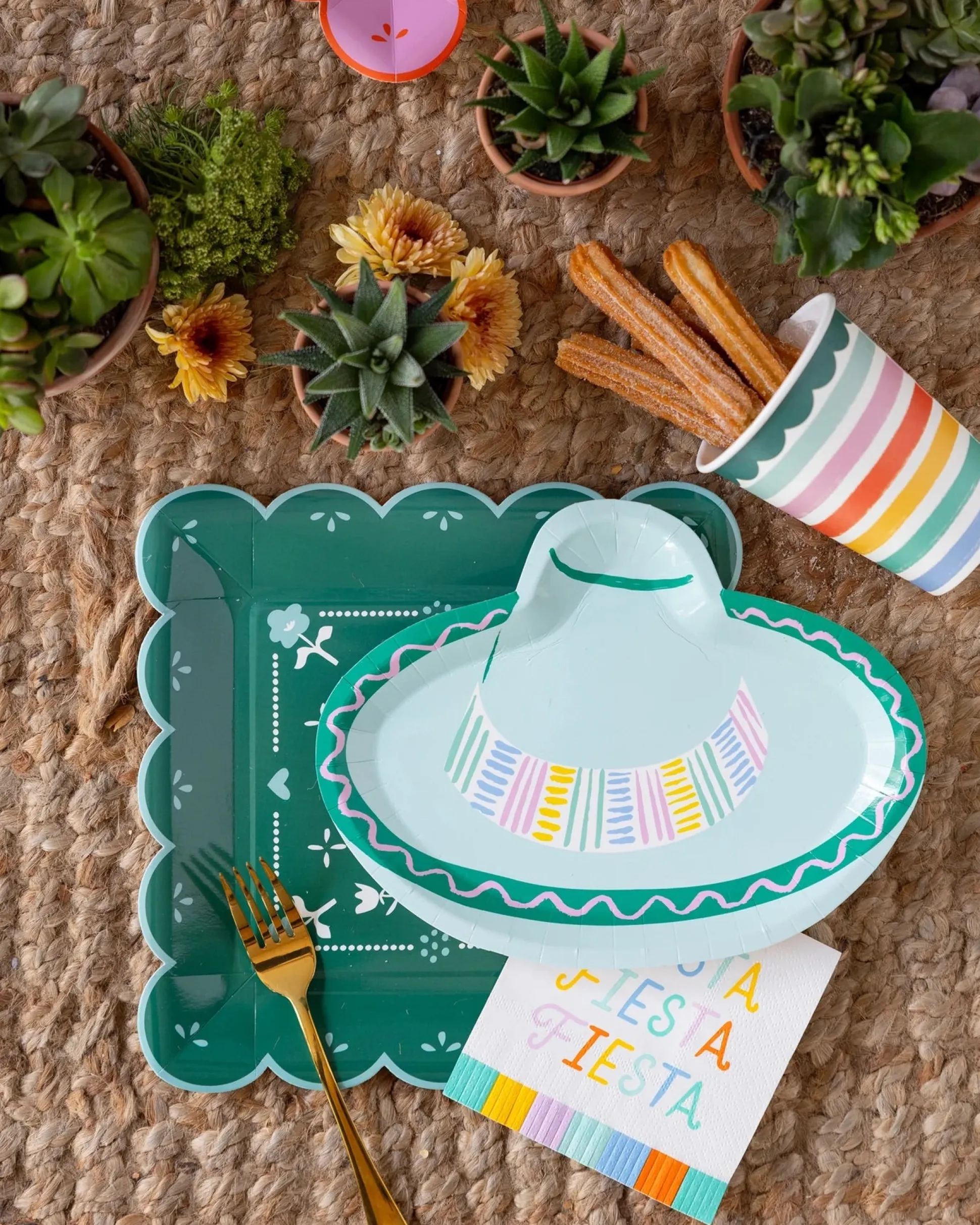 Fiesta Striped Paper Cups 8ct