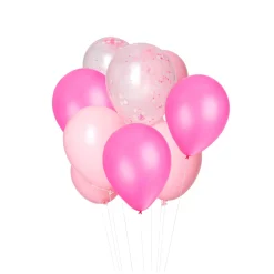 Flamingo Pink Classic Balloon Bouquet 12ct