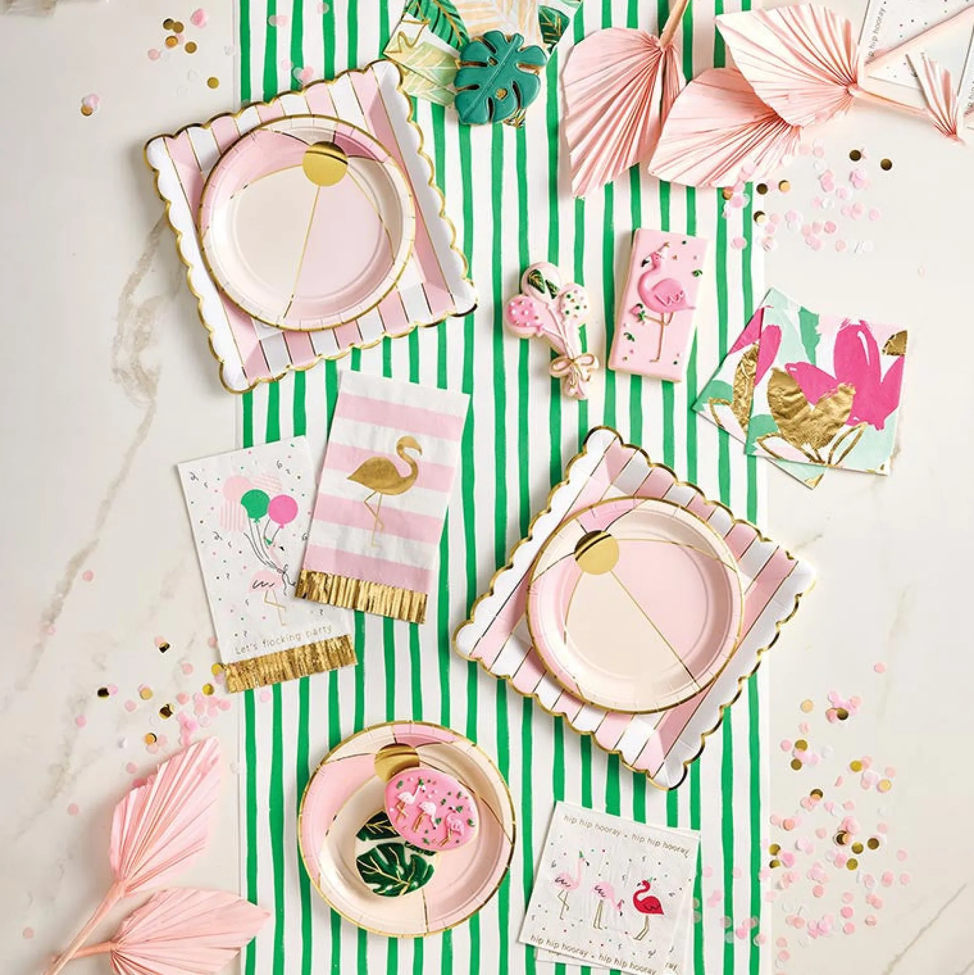 Flock Tails Pink Flamingo Dessert Napkins 20ct