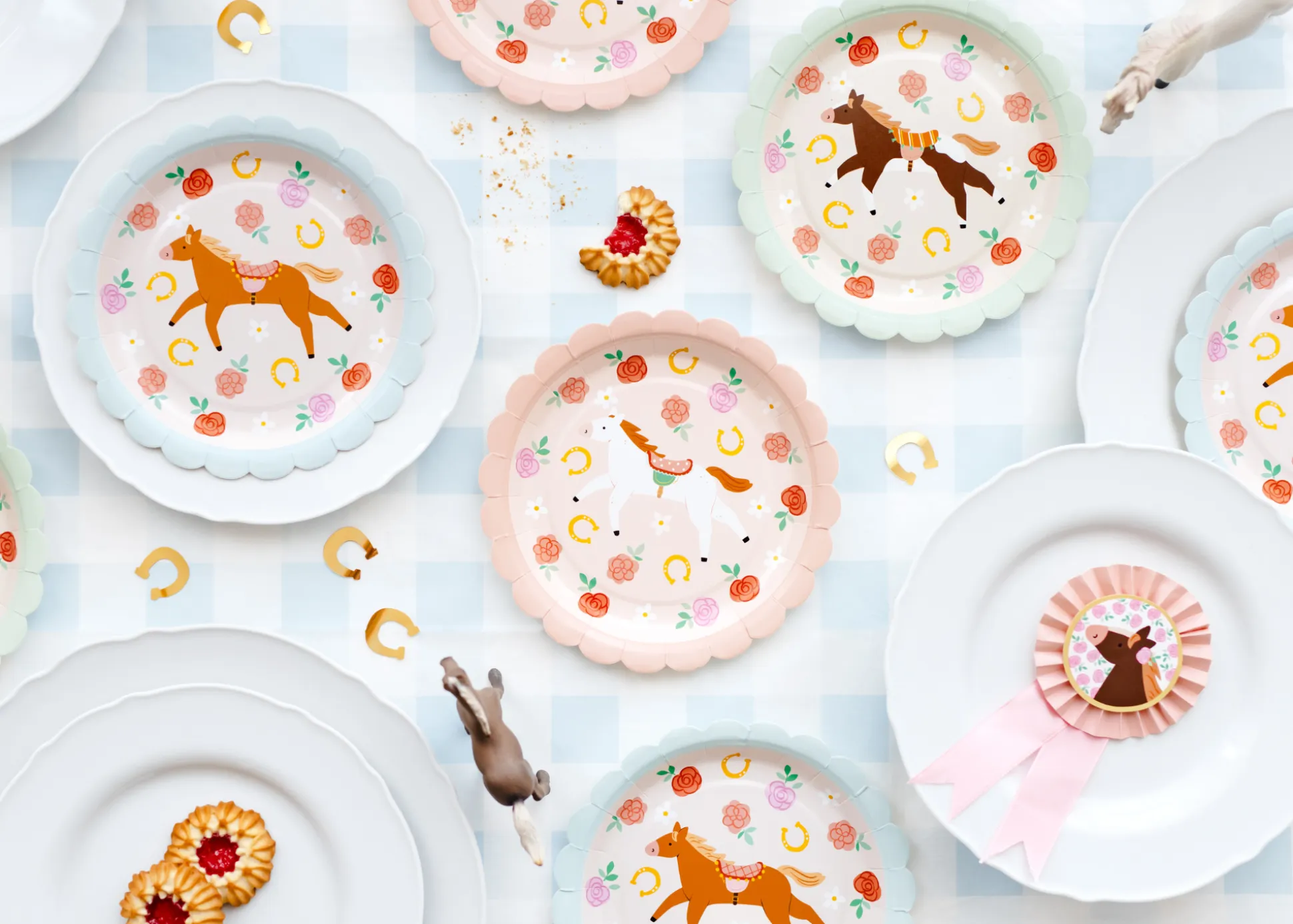 Floral Horse Dessert Plates 6ct