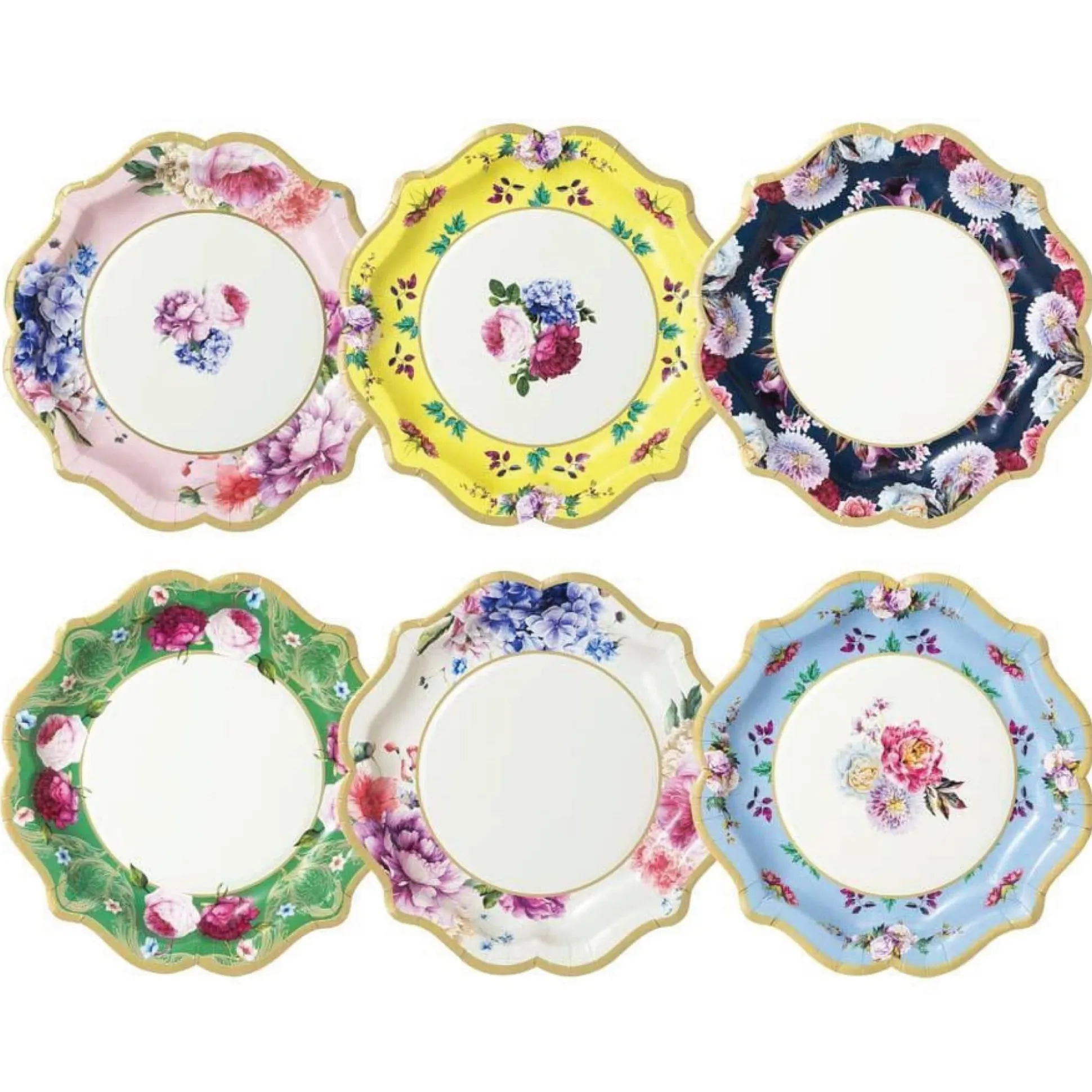 Floral Tea Party Plates Assortment 12ct