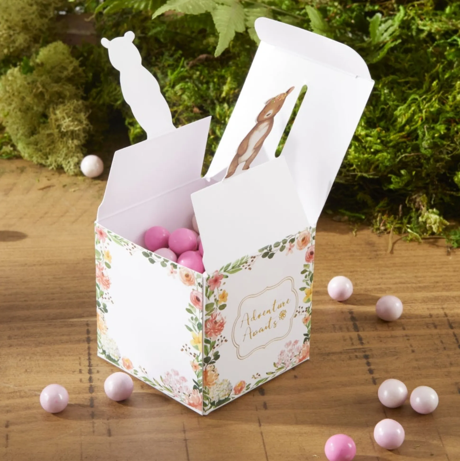 Floral Woodland Baby Favor Boxes 24ct