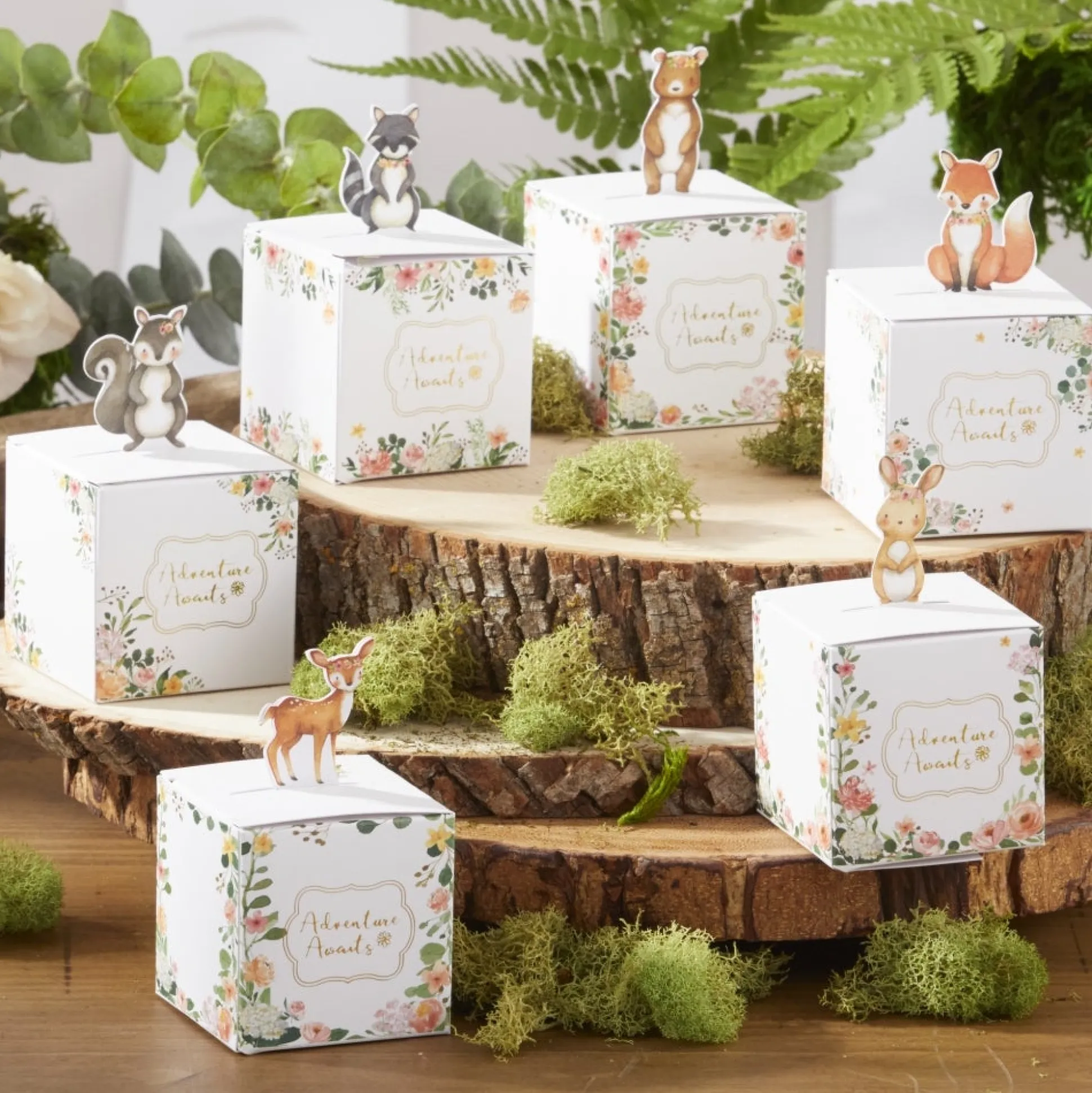 Floral Woodland Baby Favor Boxes 24ct