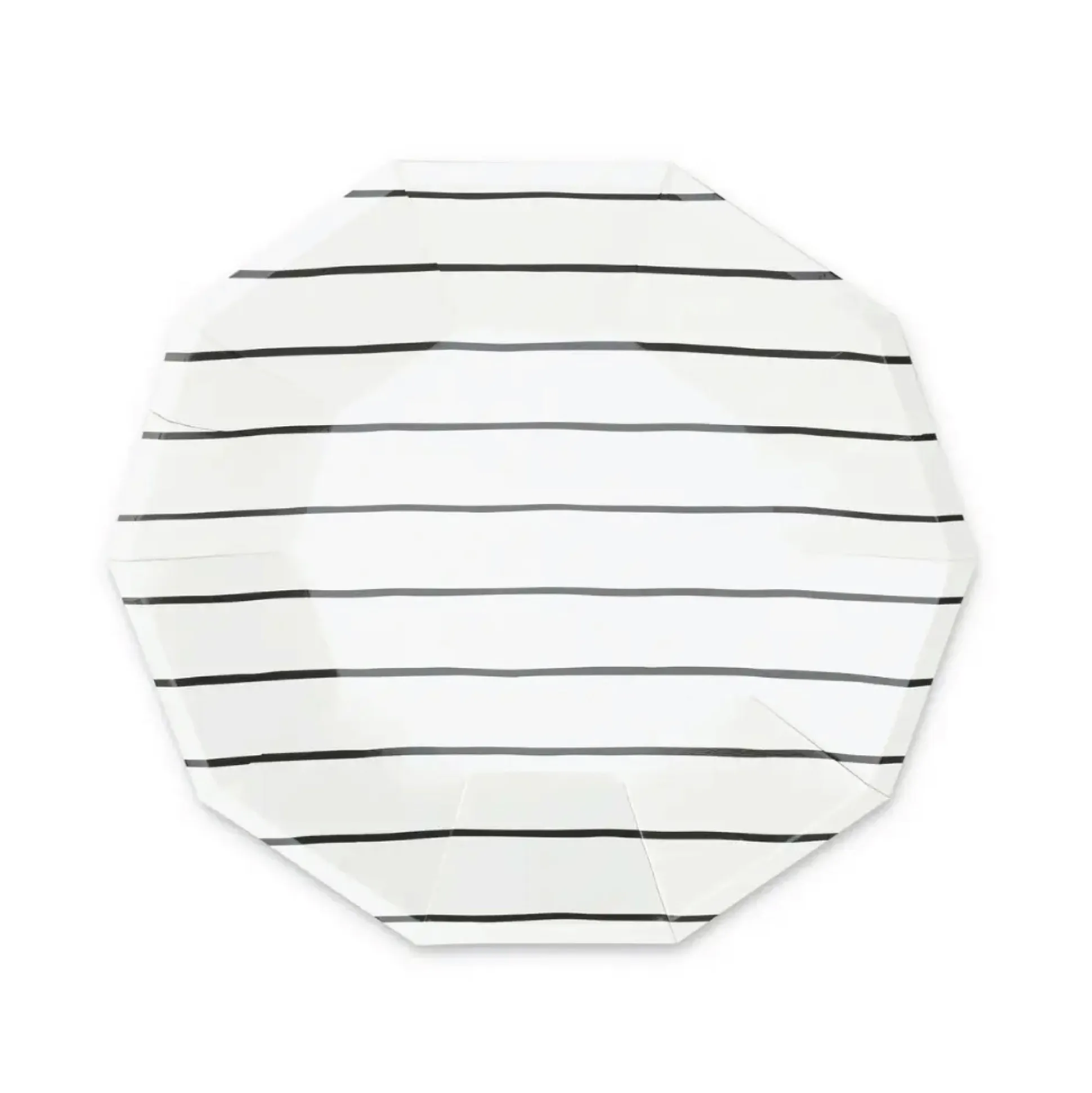 Frenchie Black Striped Dessert Plates 8ct