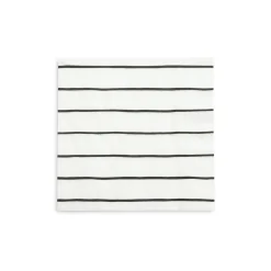 Frenchie Black Striped Dessert Napkins 16ct