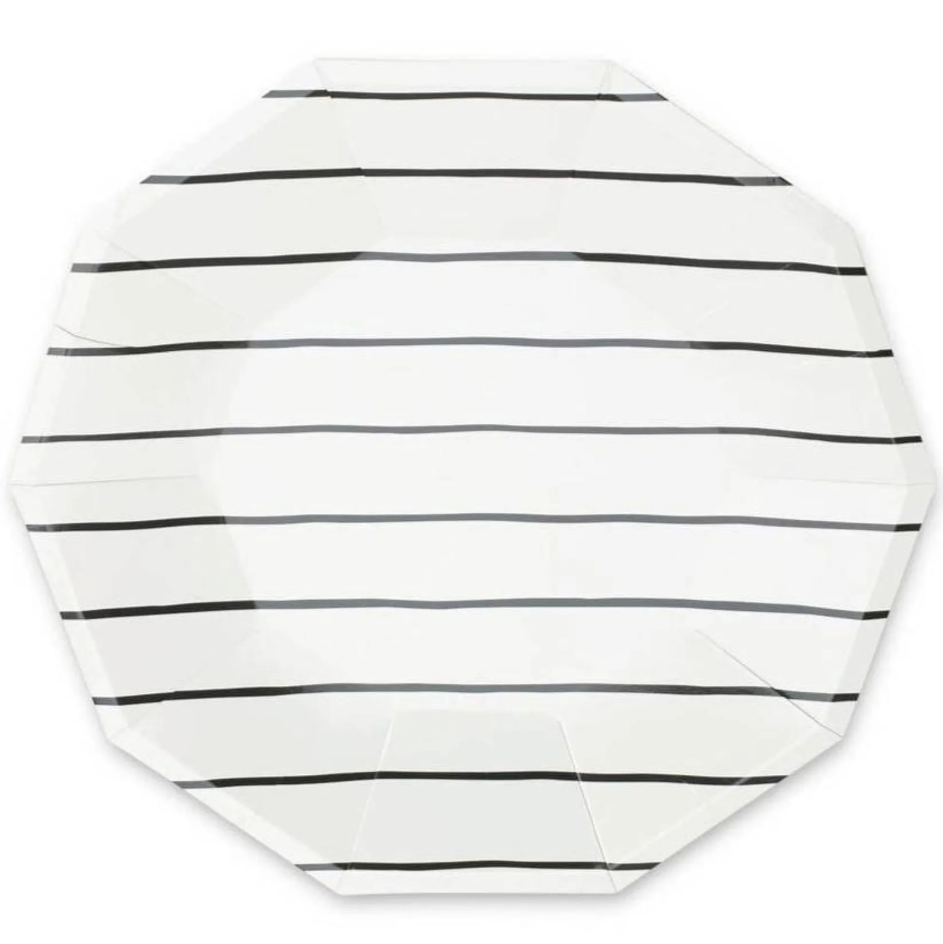 Frenchie Black Striped Lunch Plates 8ct