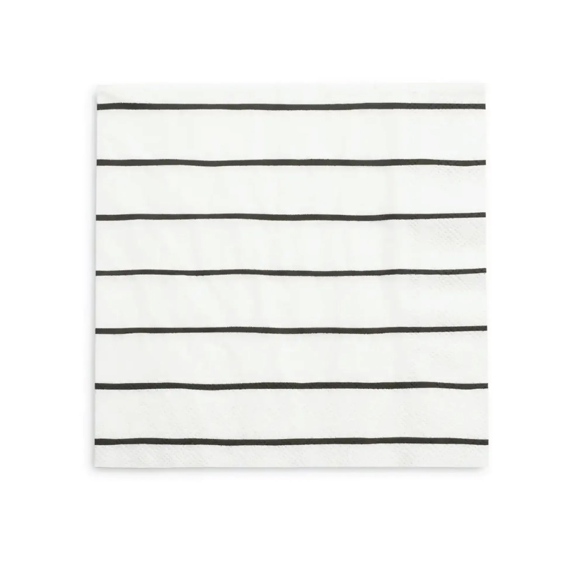 Frenchie Black Striped Lunch Napkins 16ct