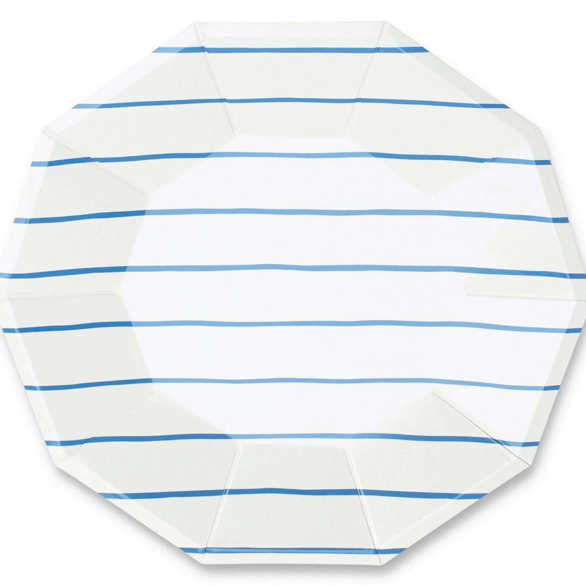Frenchie Blue Striped Lunch Plates 8ct