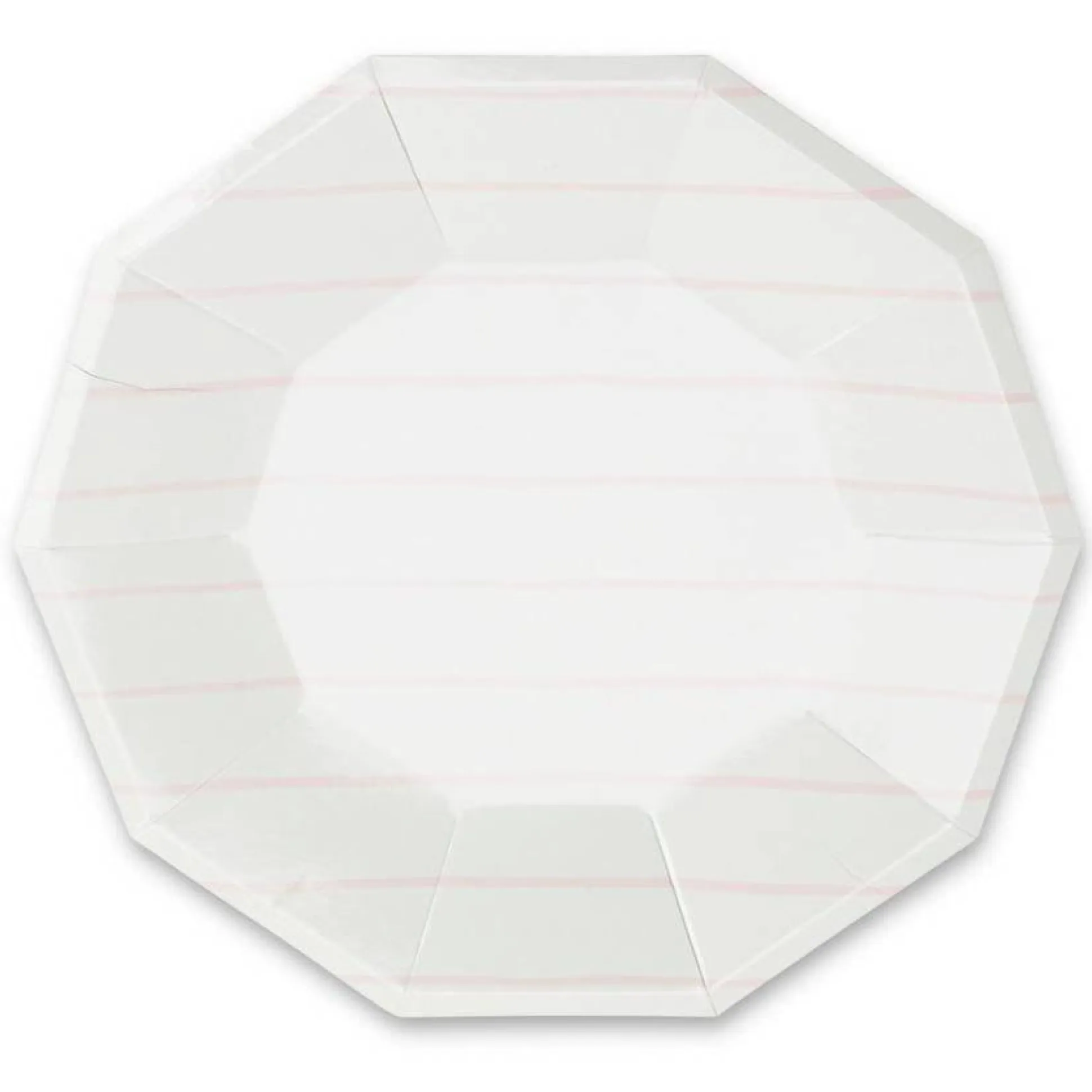 Frenchie Blush Pink Striped Lunch Plates 8ct