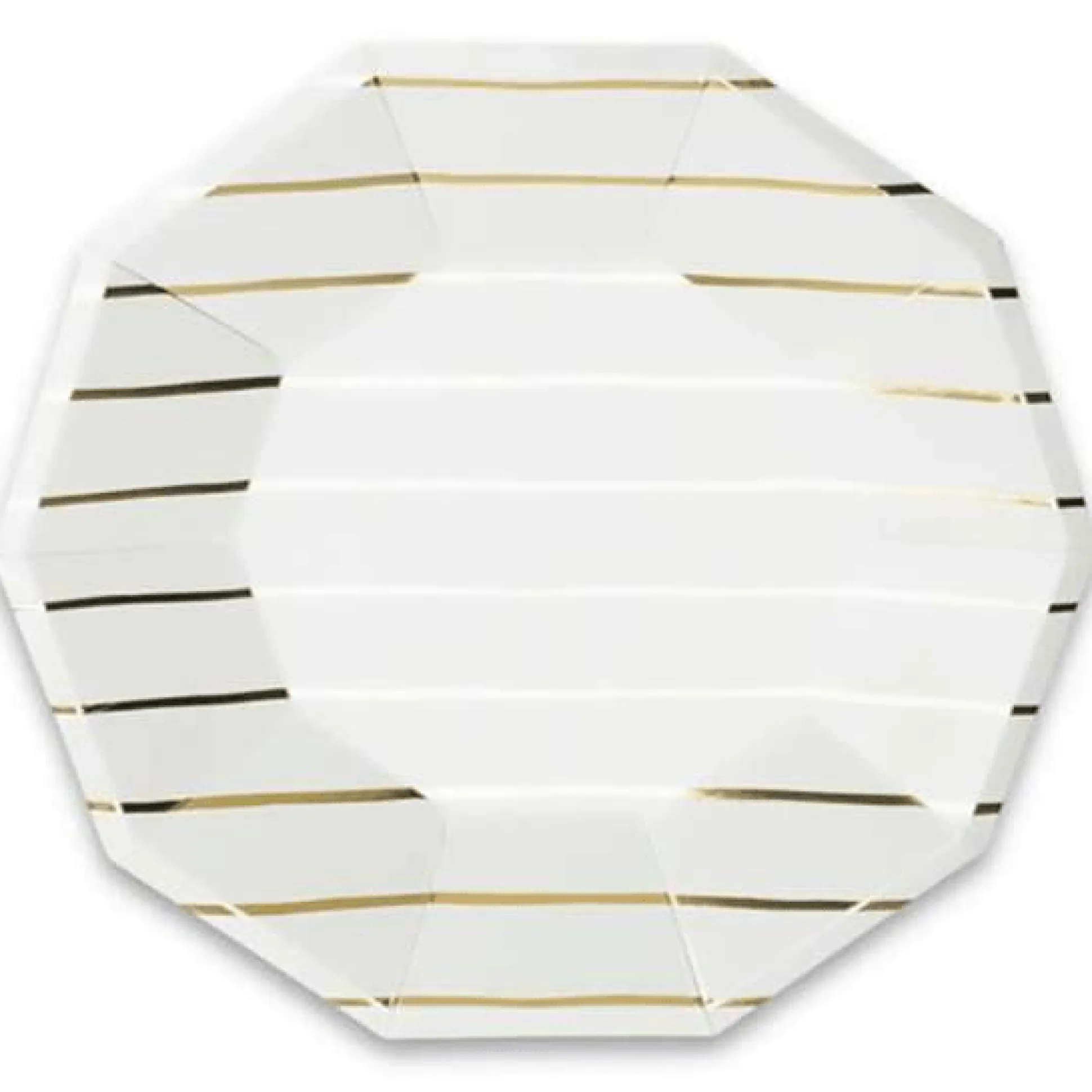 Frenchie Metallic Gold Striped Lunch Plates 8ct