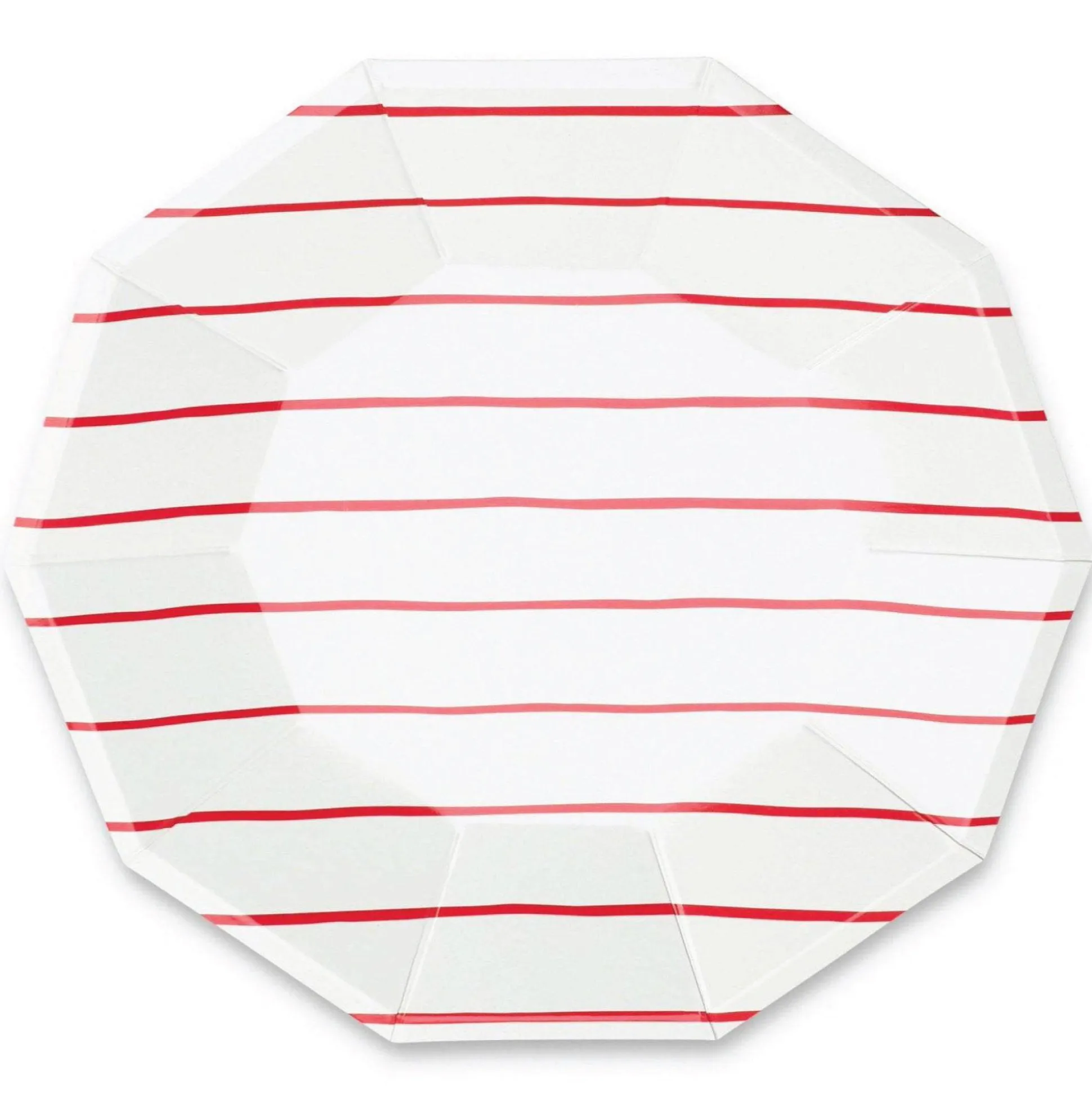 Frenchie Red Striped Lunch Plates 8ct