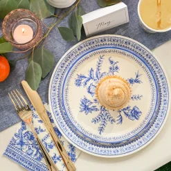 French Toile Dessert Napkins 25ct