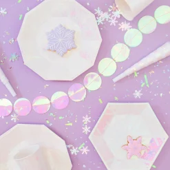 Frosted Iridescent Snowflake Dessert Plates 8ct