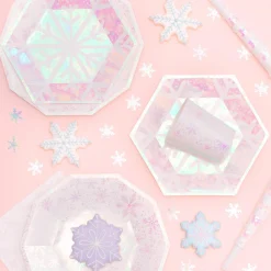 Frosted Iridescent Snowflake Lunch Plates 8ct