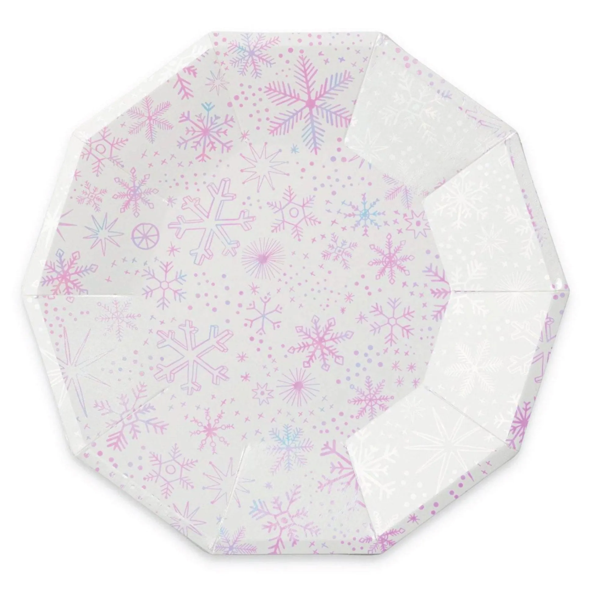 Frosted Iridescent Snowflake Lunch Plates 8ct