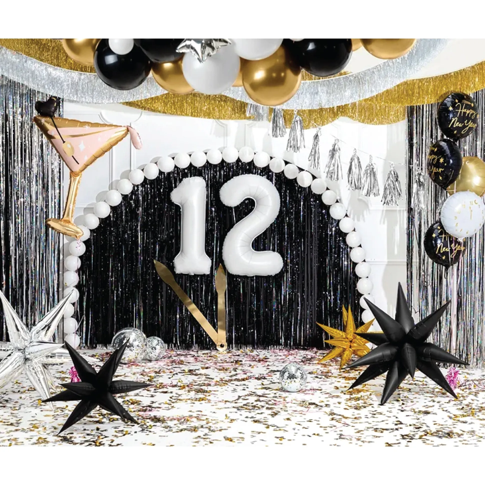 Giant Black Starburst Balloon 37in