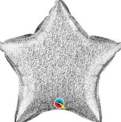 Glitter Silver Star Balloon 20in