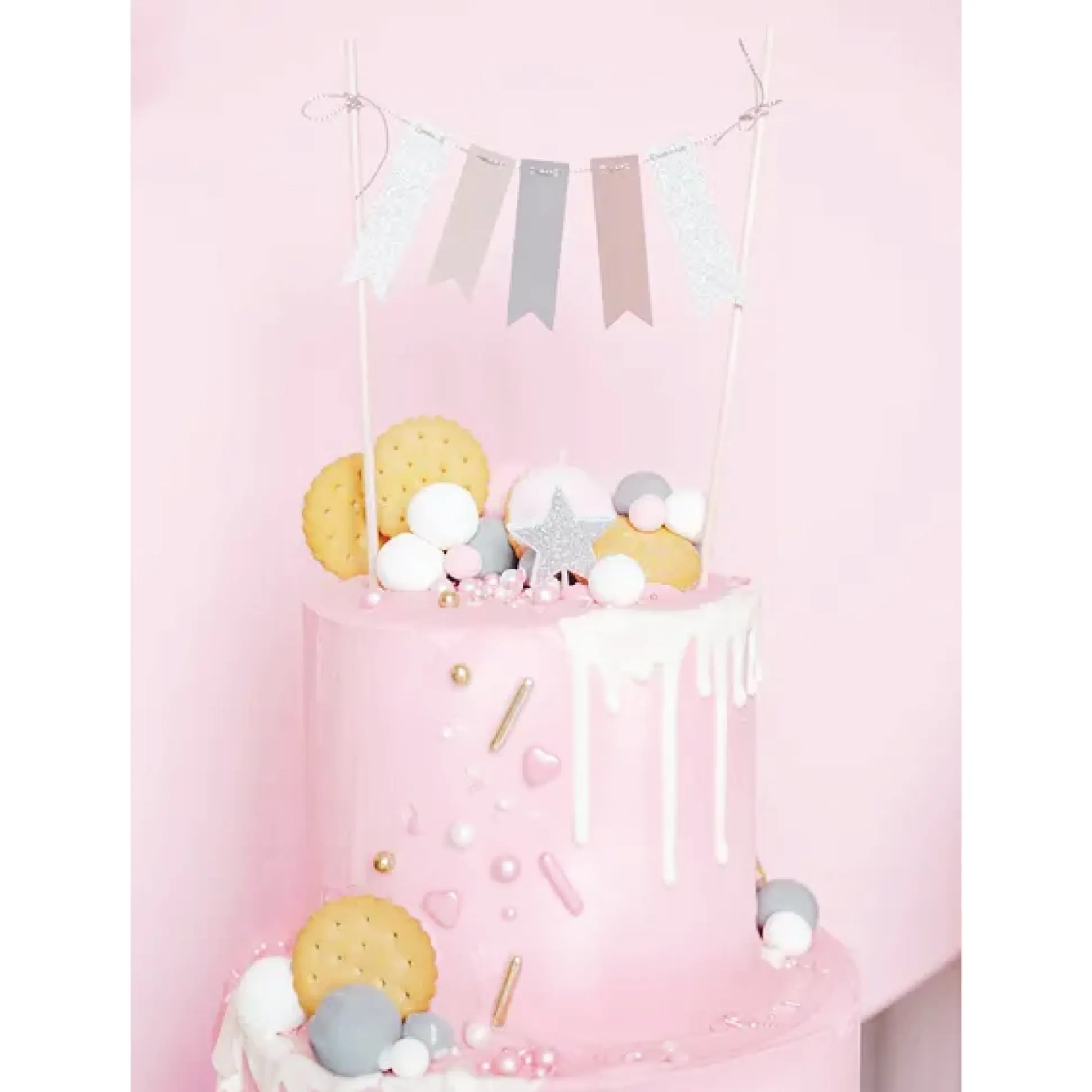 Glitter Silver Star Birthday Candles 5ct
