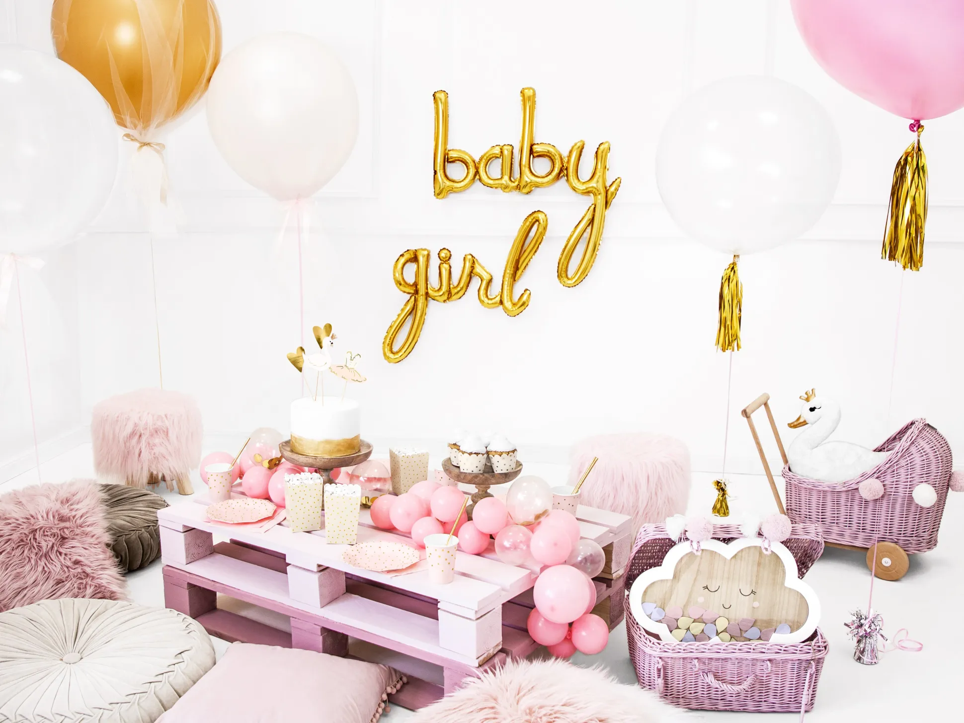 Gold Baby Letter Balloon Banner