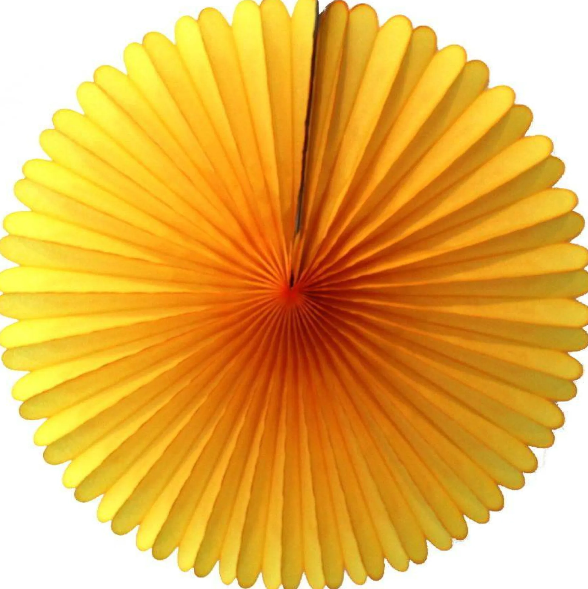 Golden Yellow Tissue Paper Fan 13in