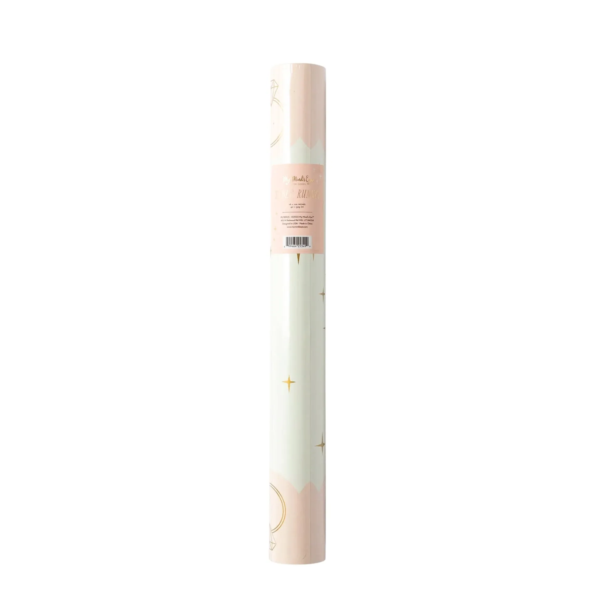 Gold & Pink Diamond Ring Paper Table Runner 10ft