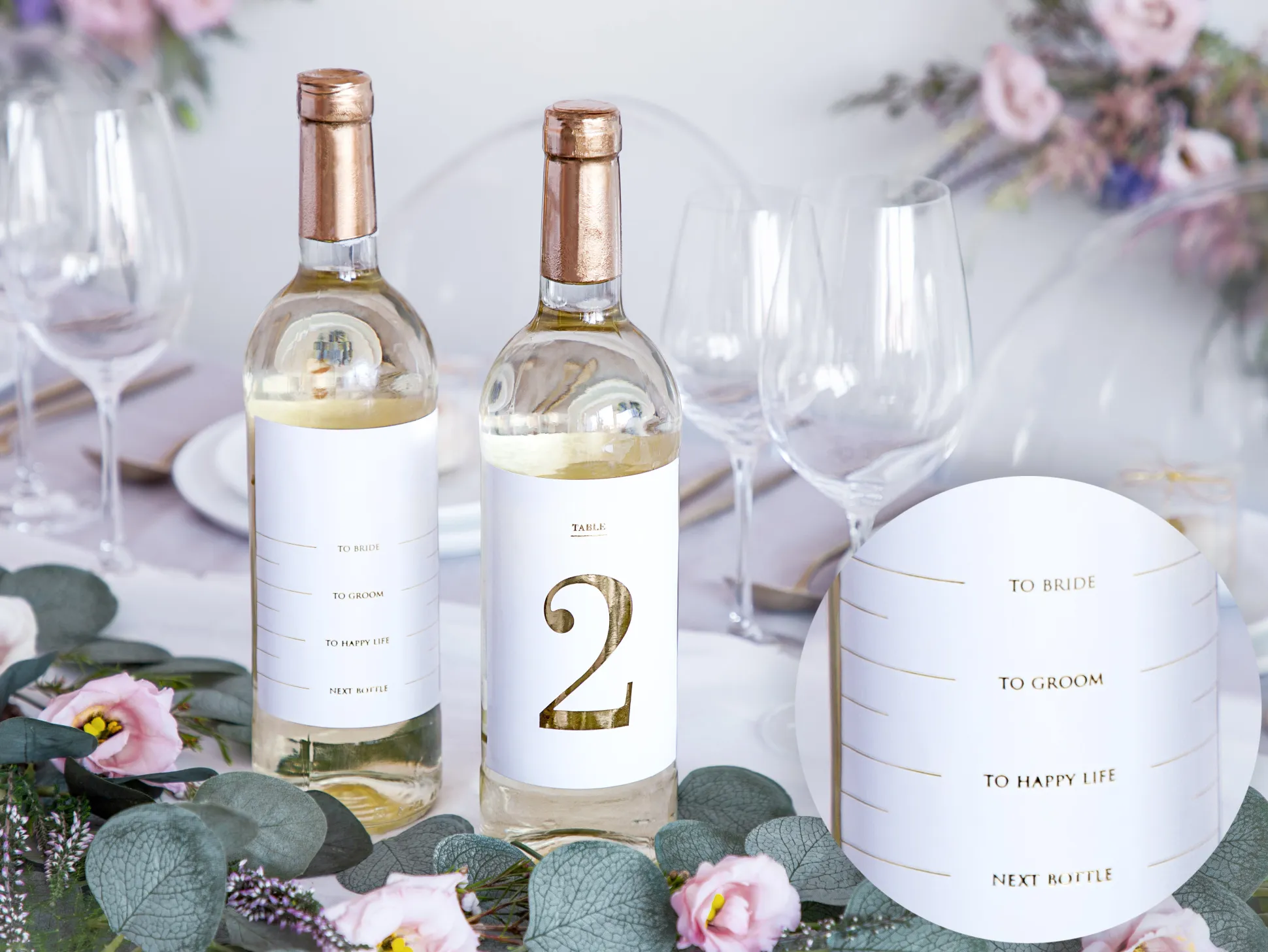 Gold Table Numbers for Wine Bottles (1-15) 30ct
