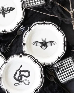Gothic Black Checkered Dessert Napkins 24ct