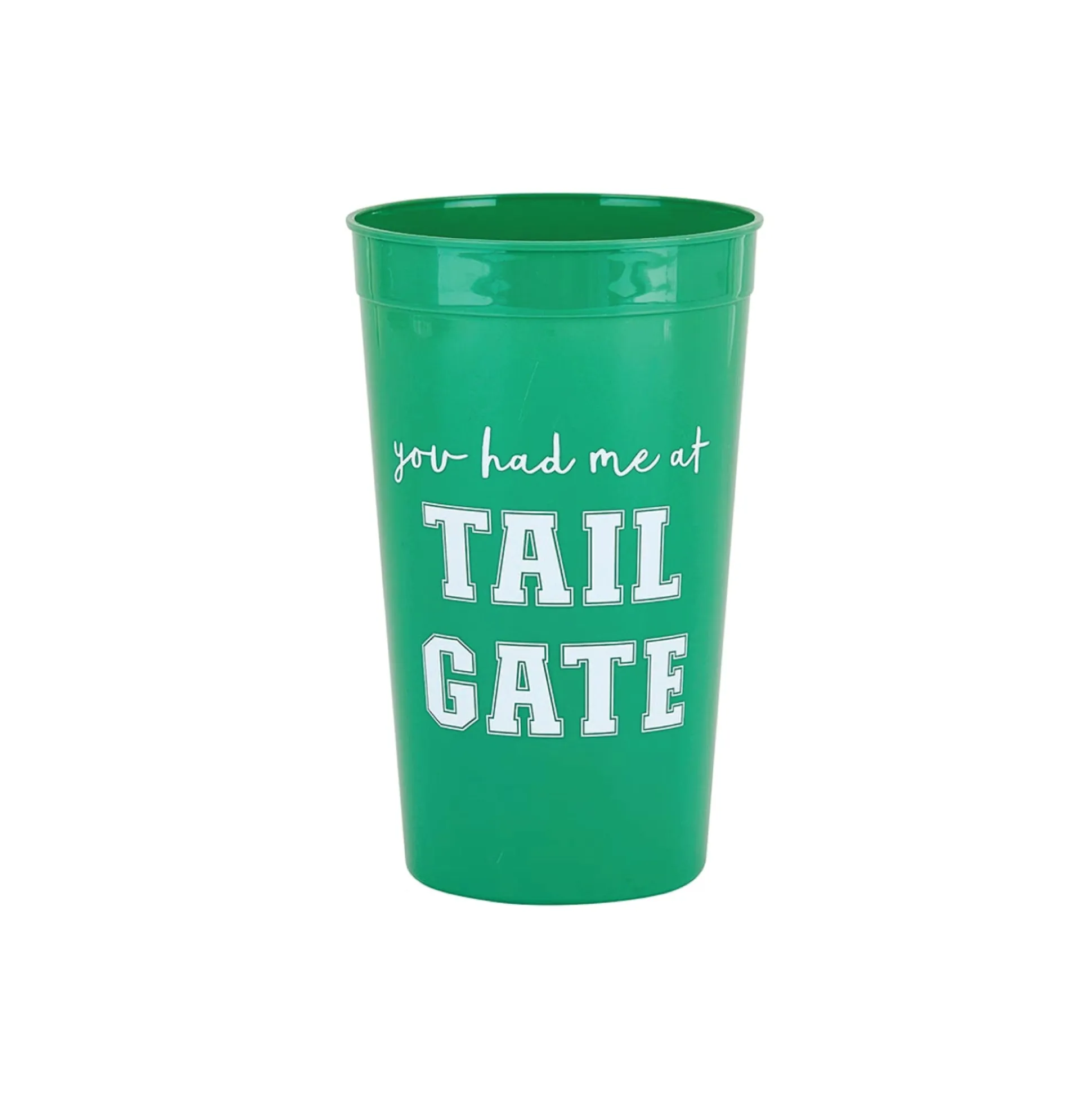 Green You Had Me at Tailgate Plastic Cups 8ct