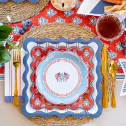 Hamptons Red Striped Dinner Plates 8ct