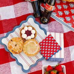 Hamptons Red Striped Dinner Plates 8ct