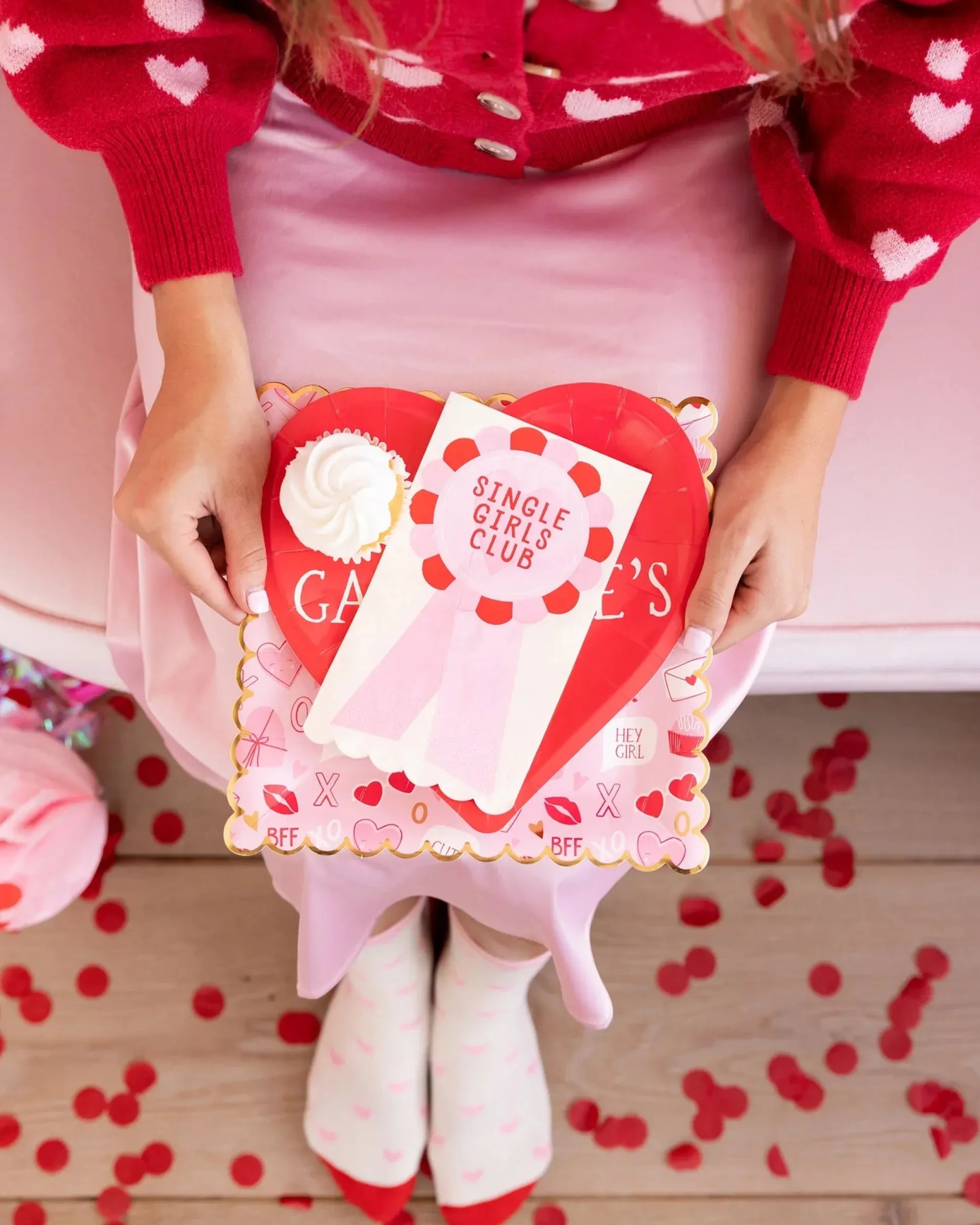 Happy Galentine's Day Heart Dessert Plates 8ct