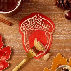 Harvest Acorn Shaped Dessert Napkins 20ct