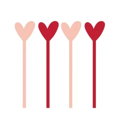 Hearts Acrylic Stir Sticks 4ct