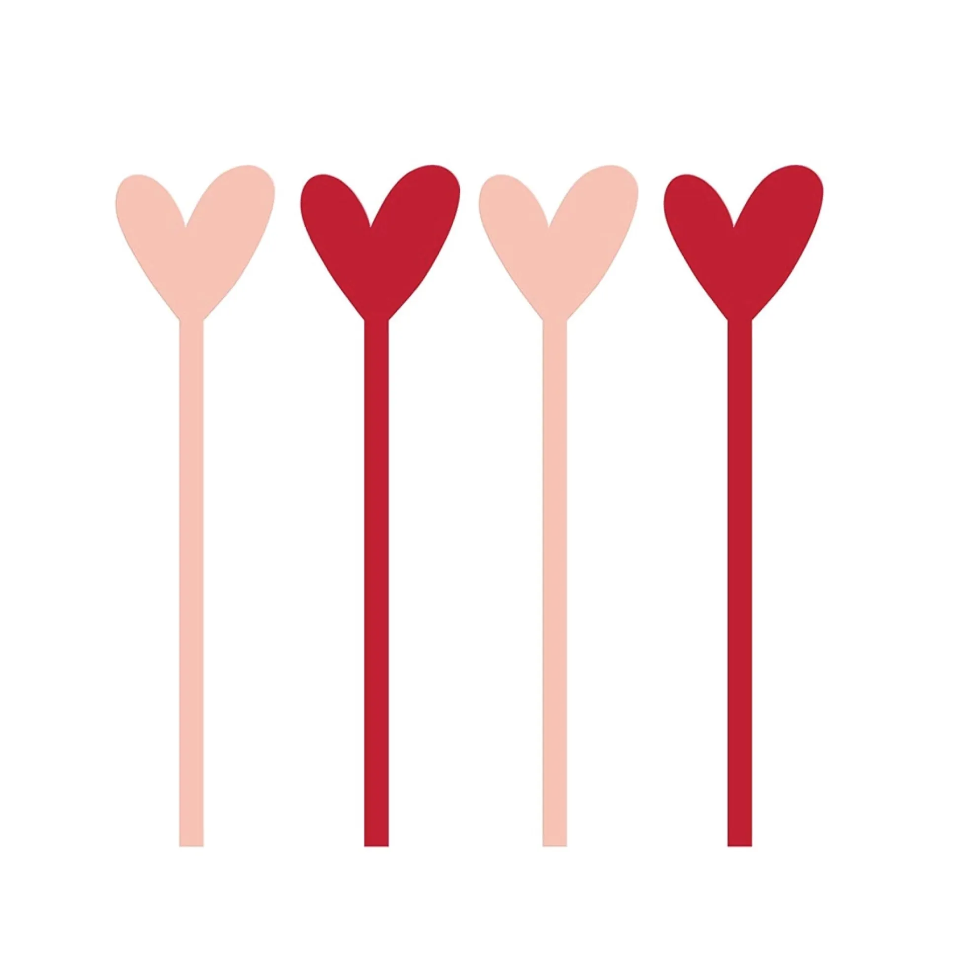 Hearts Acrylic Stir Sticks 4ct