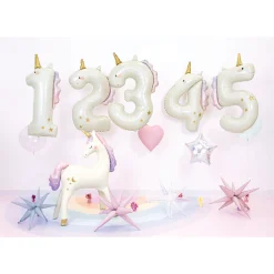 Holographic Glitter Unicorn Number Three Foil Balloon 36.5in