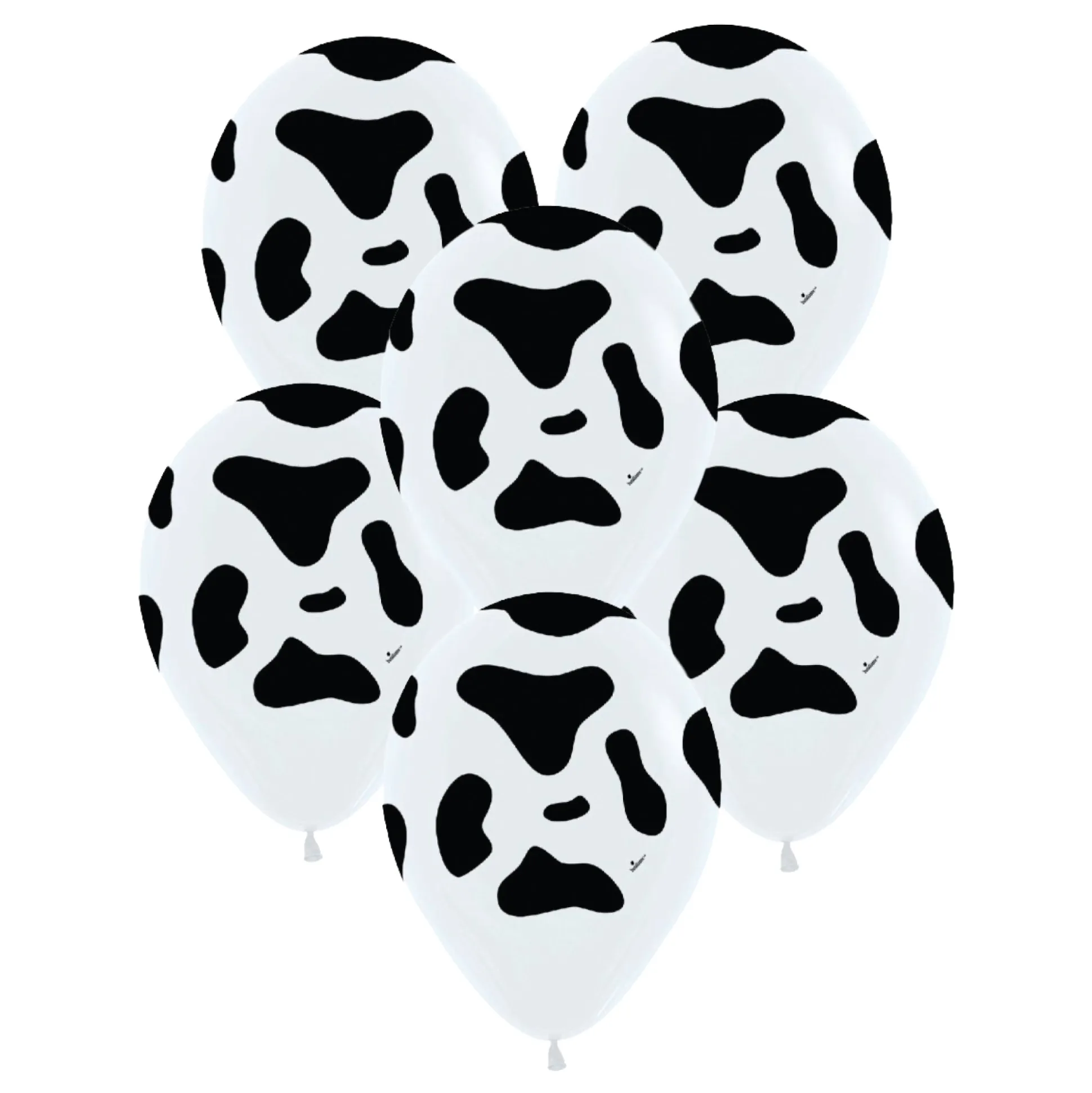 Holstein Cow Print Latex Balloons 6ct